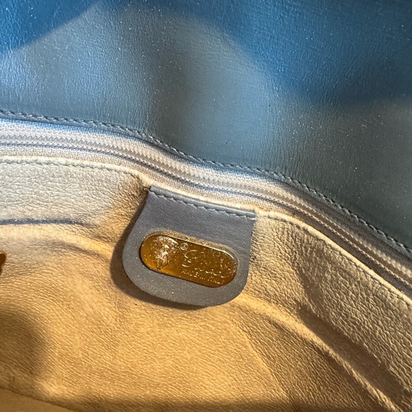 SALE🪐Vintage 1980s Gucci Shoulder Bag 2way Micro GG PVC Leather Gray - Picture 8 of 14